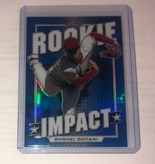 2019 Leaf Best Of Sports Shohei Ohtani Rookie Impact Blue Parallel Card D 3/15