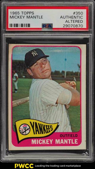 1965 Topps Mickey Mantle 350 Psa Altered (pwcc)