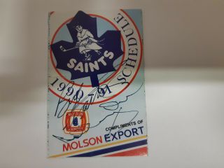 Bobby Orr Hand Signed 1990 - 91 Toronto Maple Leafs / Market Saints Schedule