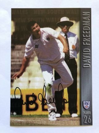 Cricket Player Profile Print Signature Card 14/20 David Freedman