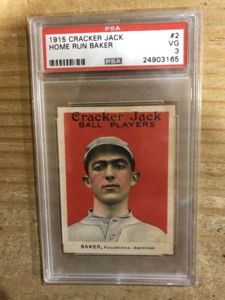1915 Cracker Jack Frank Home Run Baker 2 Psa 3 Very Good