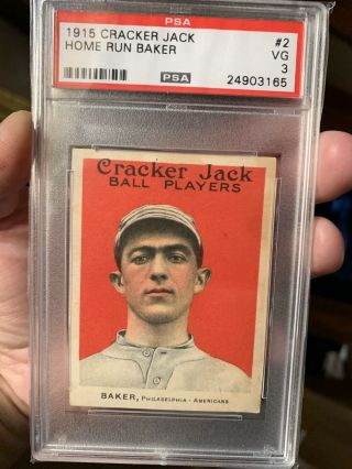 1915 Cracker Jack Frank Home Run Baker 2 PSA 3 VERY GOOD 8
