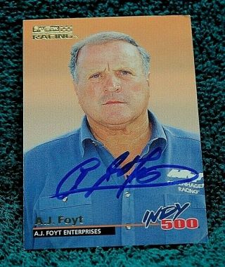 Legends Of Indy 500 Trading Card Autographed Signed Indy Winner A.  J.  Foyt