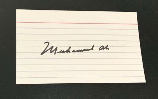 Muhammad Ali " The Greatest " Signed Autograph 3x5 Index Card Boxing Legend