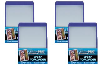 100 Ultra Pro 3 X 4 " Toploaders With Blue Border Sports Card Storage Protection