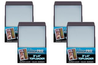 100 Ultra Pro 3 X 4 " Toploaders With Black Border Sports Card Storage Protection