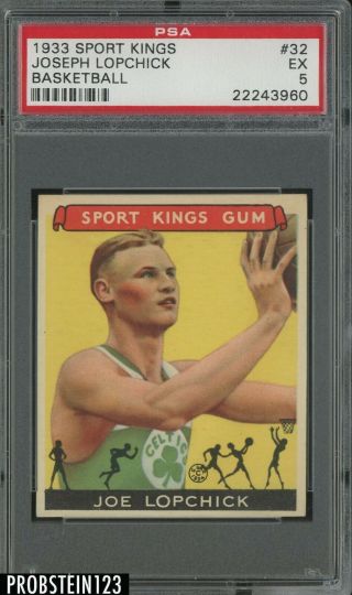 1933 Goudey Sport Kings Basketball 32 Joseph Lopchick Rc Rookie Hof Psa 5 Ex
