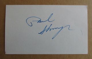 Paul Shmyr Signed Autograph 3x5 Index Card Nhl Blackhawks Golden Seals D.  2004