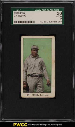 1910 E98 Set Of 30 Green Cy Young Sgc 2 Gd (pwcc)
