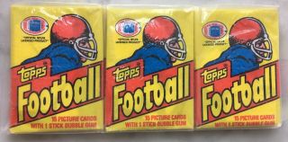 1981 Topps Football Rack Pack Wax 3 Pack Verified Authentic By Bbce