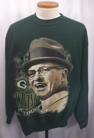 Vintage 1997 Nfl Green Bay Packers Vince Lombardi Superbowl 31 Xl Sweatshirt