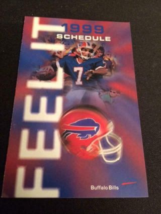 1999 Buffalo Bills Football Pocket Schedule Xerox Version 7 Doug Flutie