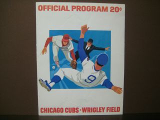 1974 Chicago Cubs Score Card Vs La Dodgers At Wrigley Field Unscored W/ticket