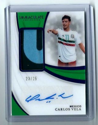 2018 - 19 Immaculate Soccer Game Worn Jersey Auto Ssp /25 Carlos Vela Mexico Fifa