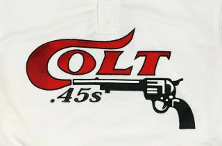 Houston Colt.  45s 9 Jersey White Size 38 - 40 SEWN Throwback Baseball Texas MLB 2