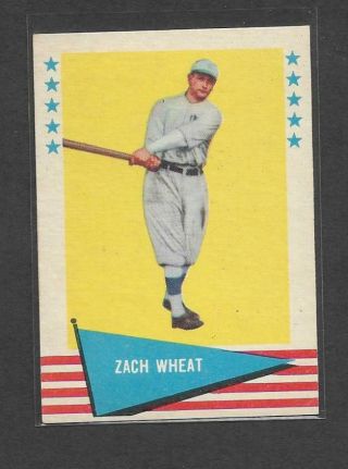 1961 Fleer Baseball Greats 86 Zach Wheat,  Brooklyn Dodgers 1916,  Hof