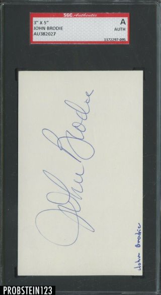 John Brodie 49ers Golf Signed Index Card Auto Autograph Sgc