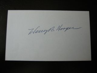 Harry Hooper Autographed 3x5 Red Sox Hof D.  74