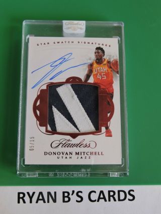 Donovan Mitchell 2017 - 18 Flawless Star Swatch Signatures Rc Patch Auto Rpa 5/15