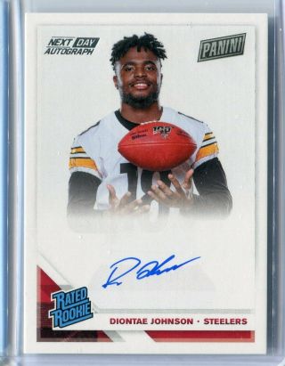2019 Panini National Diontae Johnson Next Day Auto Autograph Rc Steelers