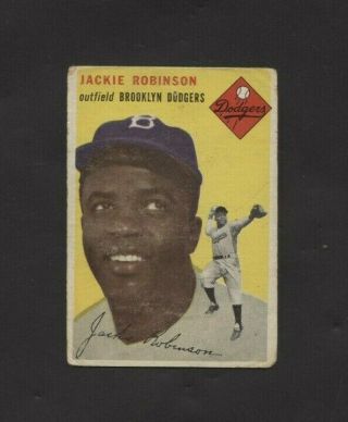 1954 Topps Baseball Jackie Robinson 10 Brooklyn Dodgers