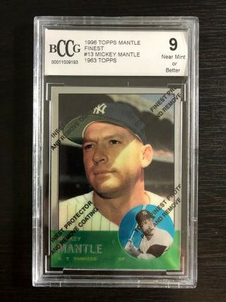 1996 Topps Mantle Finest Mickey Mantle York Yankees 1963 Topps Bccg 9