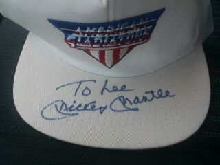 Mickey Mantle American Gradiators Signed Baseball Hat Fantastic 7