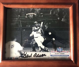 Hank Aaron - Framed & Signed 755 Homerun 8x10 Photo