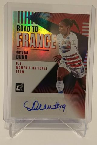 18/19 Donruss Soccer Crystal Dunn Auto Road To France Womens Us National Uswnt