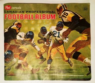 1963 Post Cereals Cfl (canadian) Football Album W/10 Cards & Stickers Attached