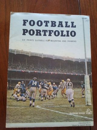 1964 Random House Football Portfolio 6 Prints Bart Starr Packers Ny Giants