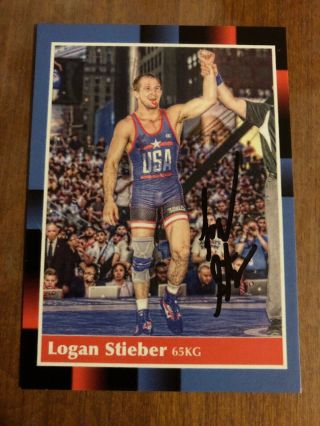 Logan Stieber Ohio State Buckeyes USA National Champion Autograph Custom Card 4