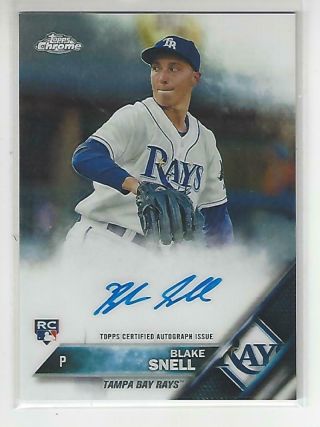 Blake Snell 2016 Topps Chrome Autographed Rookie Card Al Cy Young