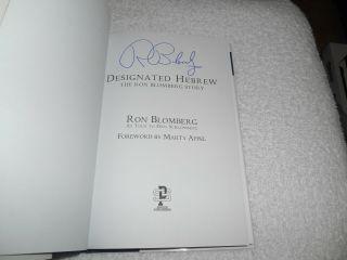 Ron Blomberg Signed 1st Edition Hardback Book Designated Hebrew Baseball Yankees