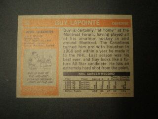 1972 - 73 Topps NHL Canadiens Guy Lapointe Card 57 2