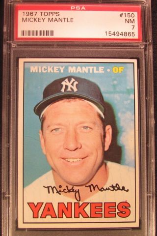 1967 Topps Mickey Mantle 150 Psa 7