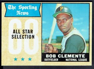 1968 Topps Baseball 374 Bob Clemente All Star - Ex
