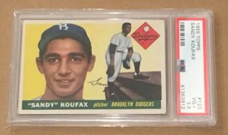 1955 Topps Sandy Koufax Rookie Card 123 High End Psa 3.  5 Vg,  Centered Dodgers