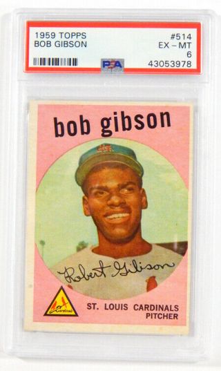 1959 Topps Bob Gibson 514 Rookie Psa 6