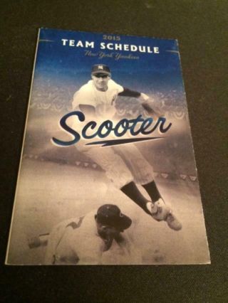 2015 York Yankees Baseball Pocket Schedule At&t Version Scooter Phil Rizzuto