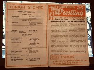 1964 Maple Leaf Gardens Wrestling Program Bruno Sammartino Bonus B&w Pic Watson