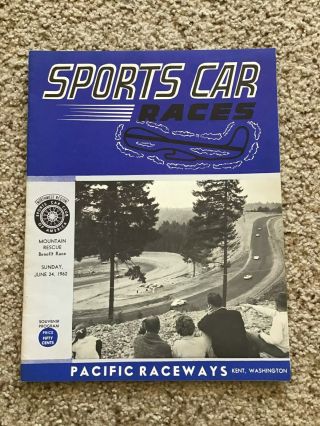 June 24,  1962 Pacific Raceways Sports Car Races,  Program.