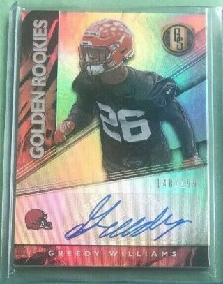 Greedy Williams Rookie Auto 2019 Panini Gold Standard 148/199 Cleveland Browns