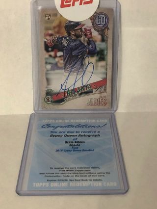 2018 Topps Gypsy Queen Ozzie Albies rc auto Atlanta Braves Rookie Autograph 3