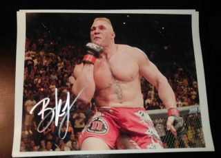 Ufc Mma Signed Champ Brock Lesnar Autograph Photo 8x10 With
