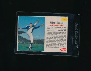 1962 Post Cereal Football Card 139 Allen Green Sp Cowboys Short Print