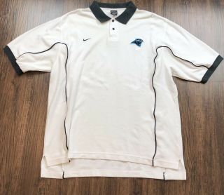 Vintage Nike Team Carolina Panthers White Polo Shirt Men 