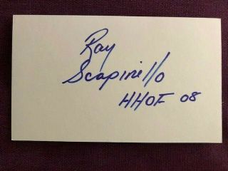 Ray Scapinello Hof Nhl Official Autographed Signed Index Card