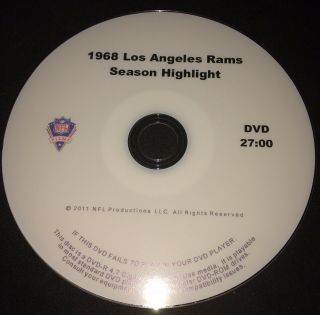 1968 Los Angeles Rams Highlights Dvd Nfl Films