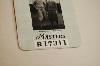 2001 Masters Badge/Ticket.  Tiger Woods 2